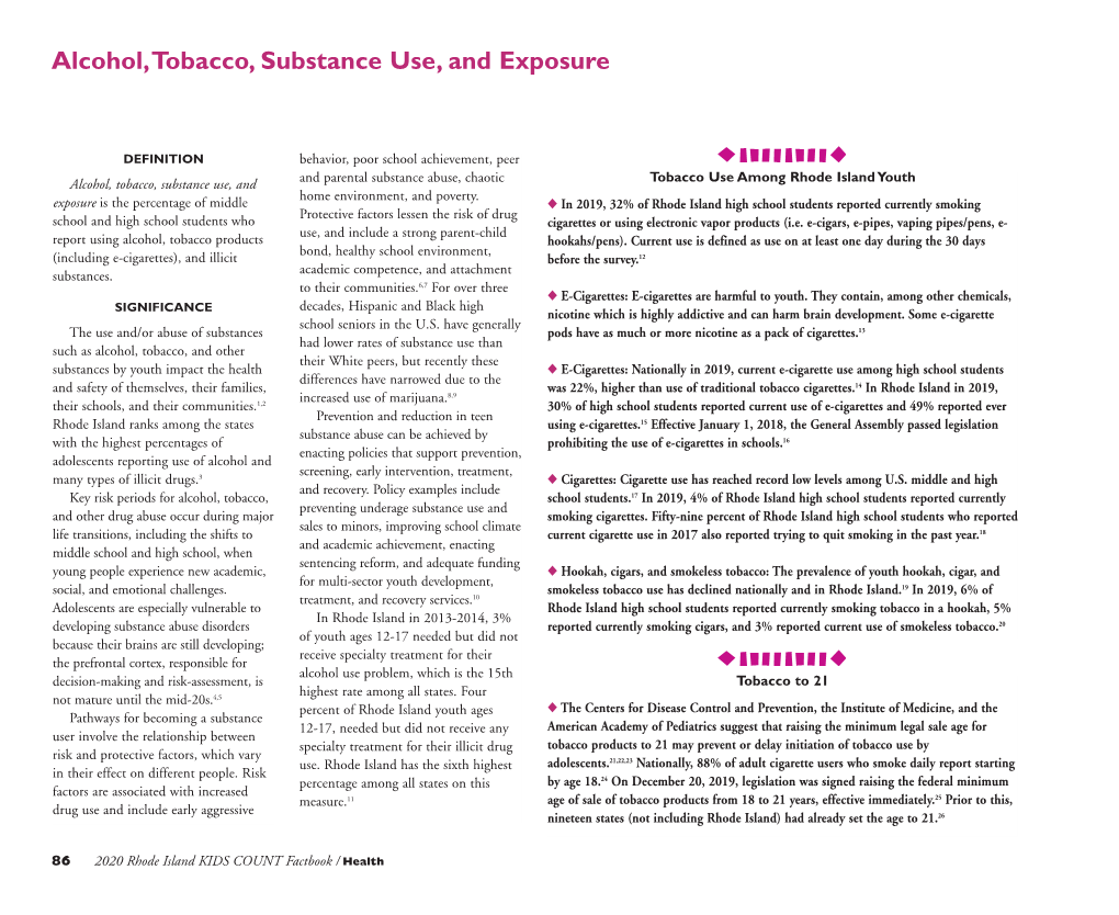 Alcohol, Tobacco, Substance Use, and Exposure