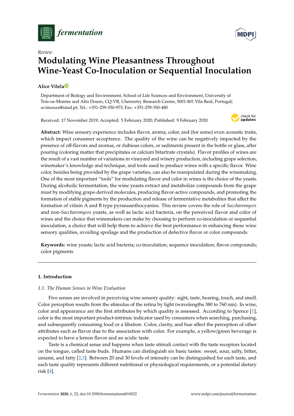 Modulating Wine Pleasantness Throughout Wine-Yeast Co-Inoculation Or Sequential Inoculation