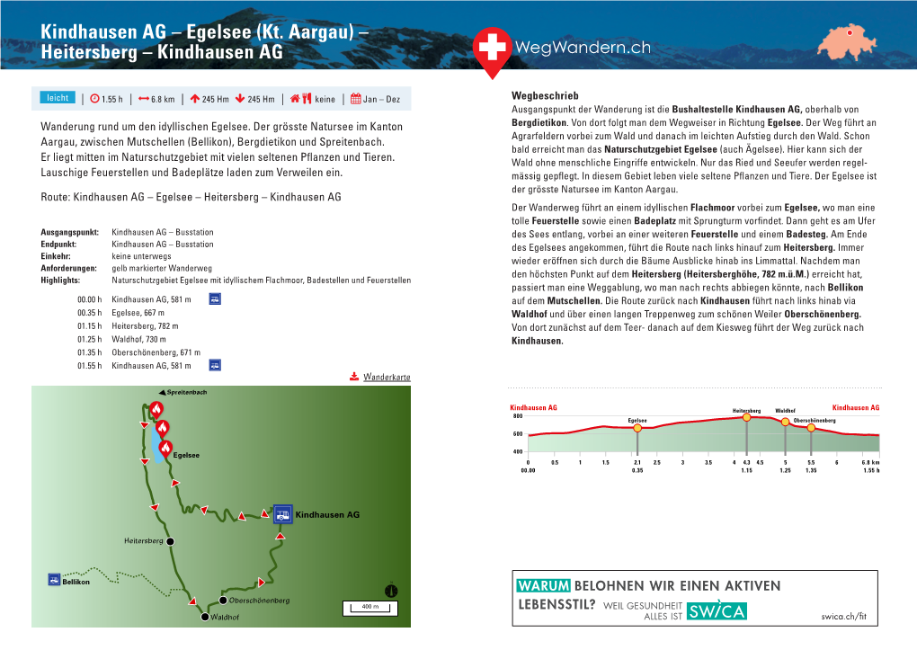 Egelsee (Kt. Aargau) – Heitersberg – Kindhausen AG