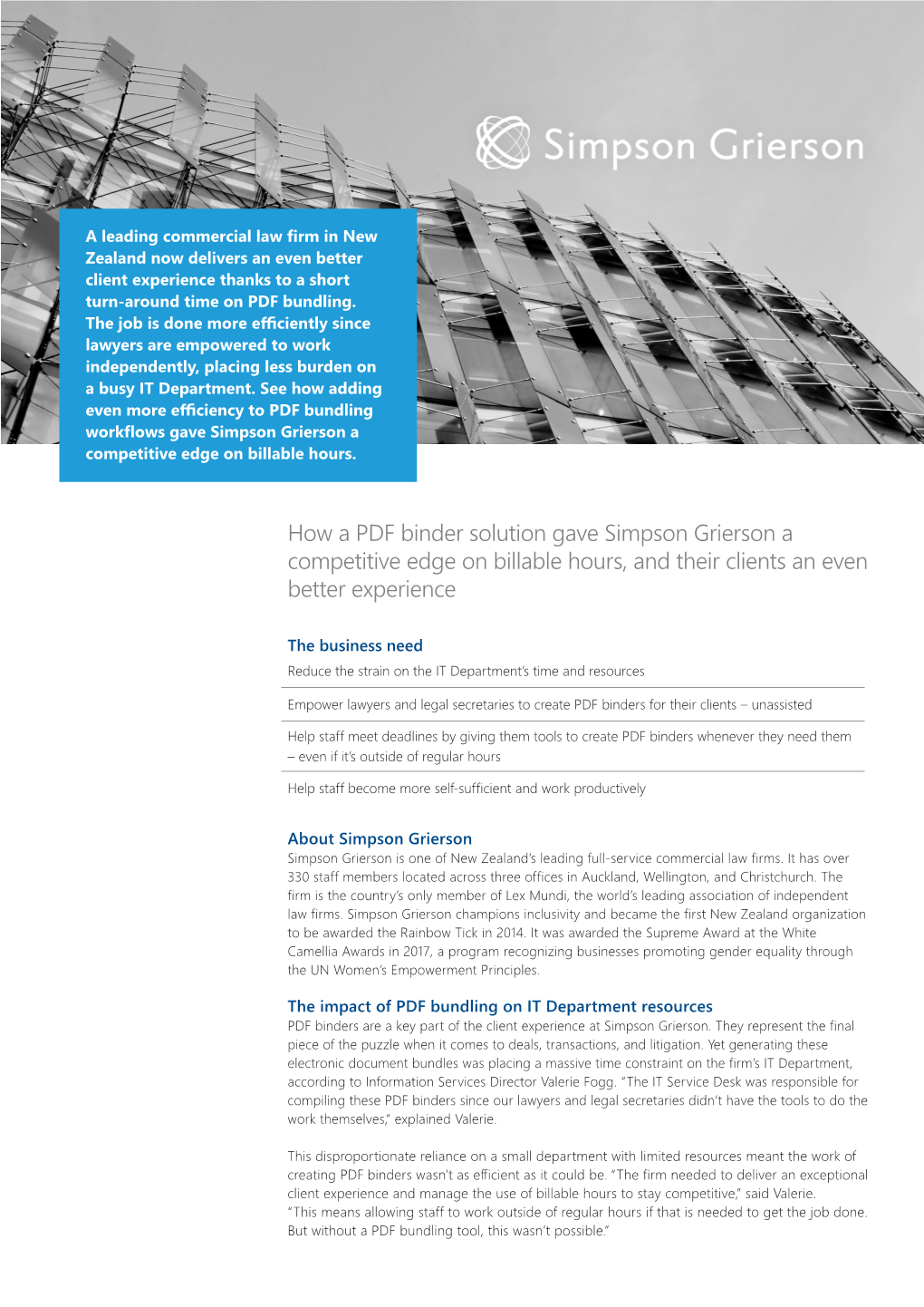 How a PDF Binder Solution Gave Simpson Grierson a Competitive Edge on Billable Hours, and Their Clients an Even Better Experience