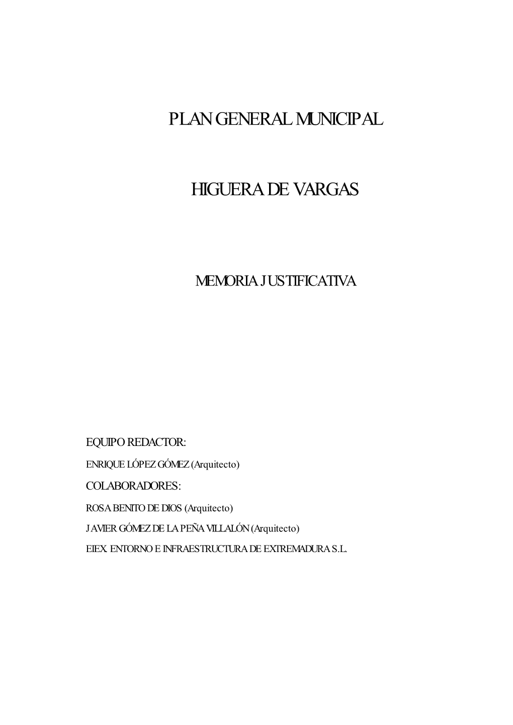 Plan General Municipal Higuera De Vargas