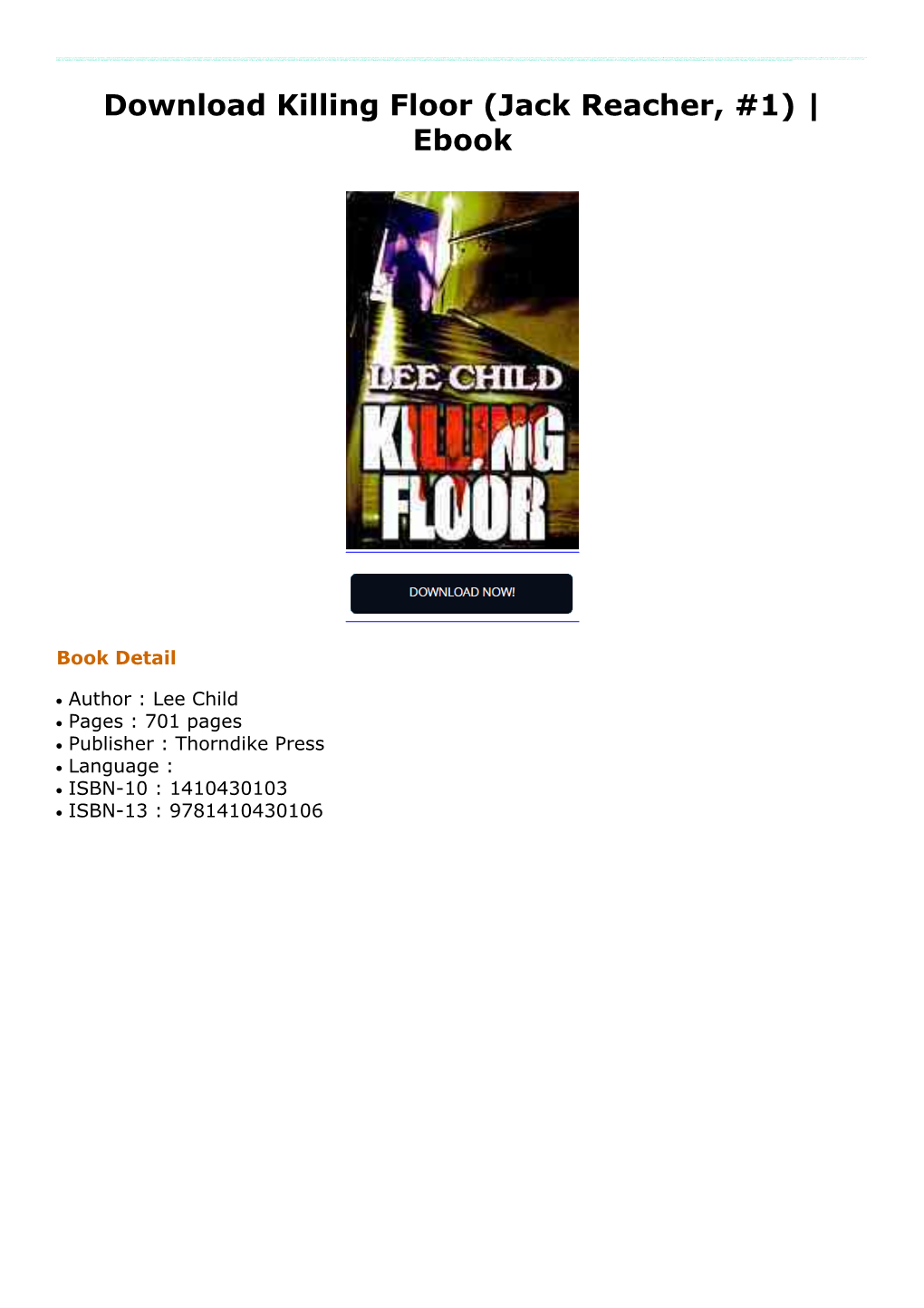 Download Killing Floor (Jack Reacher