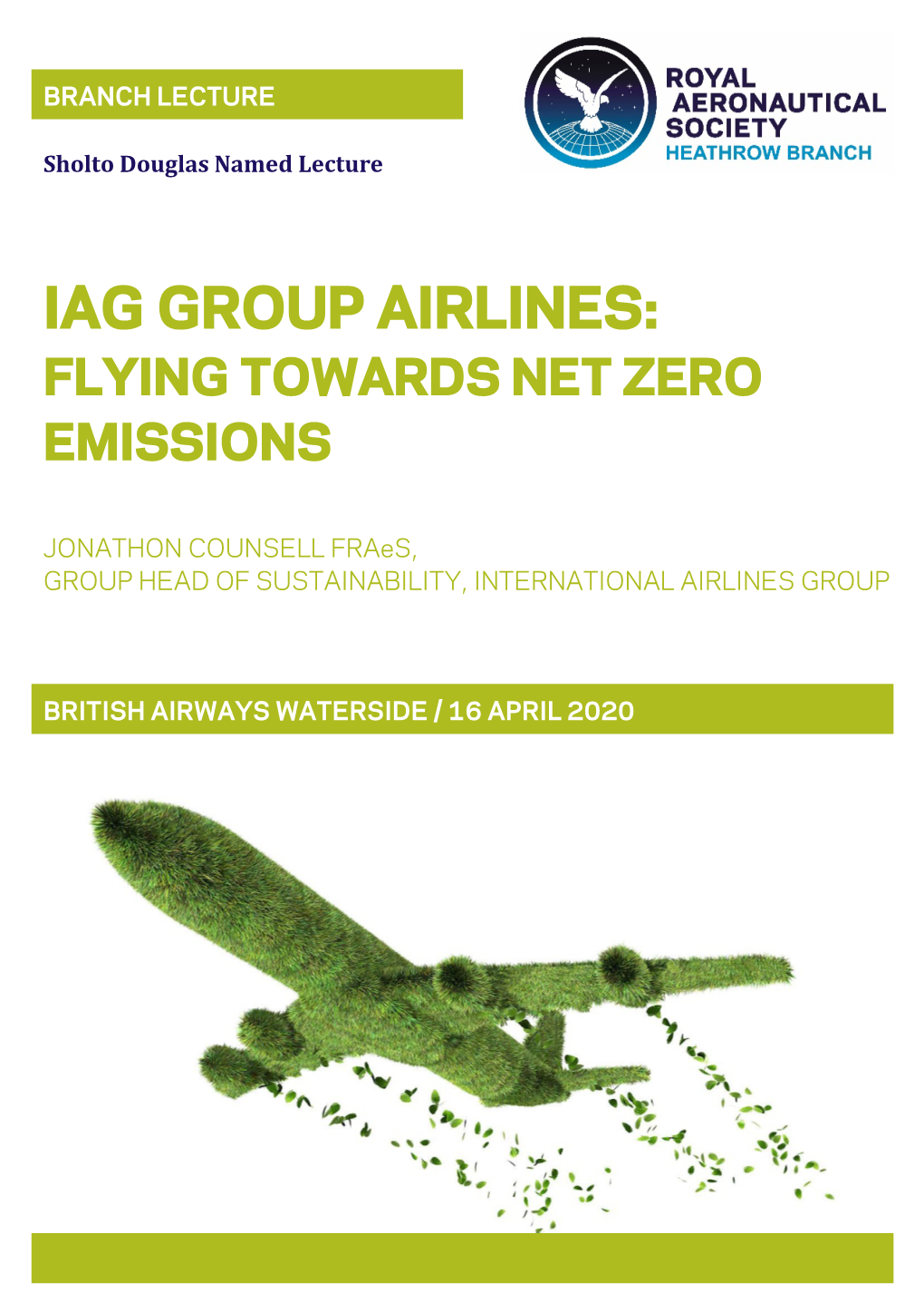 Iag Group Airlines: Flying Towards Net Zero Emissions