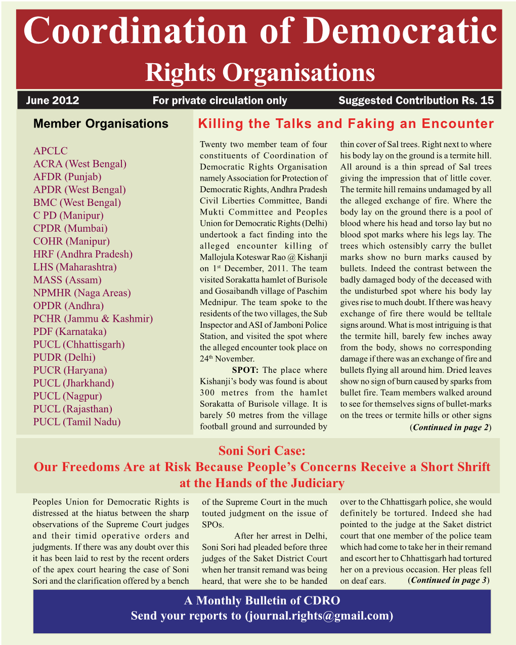 CDRO Bulletin, June 2012