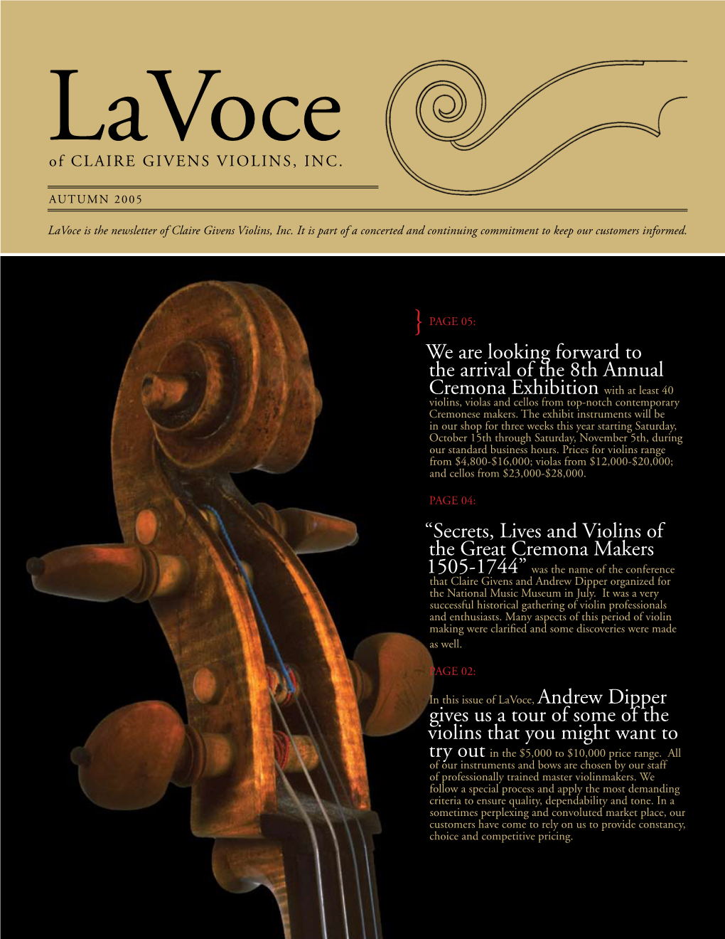 Lavoceof CLAIRE GIVENS VIOLINS, INC