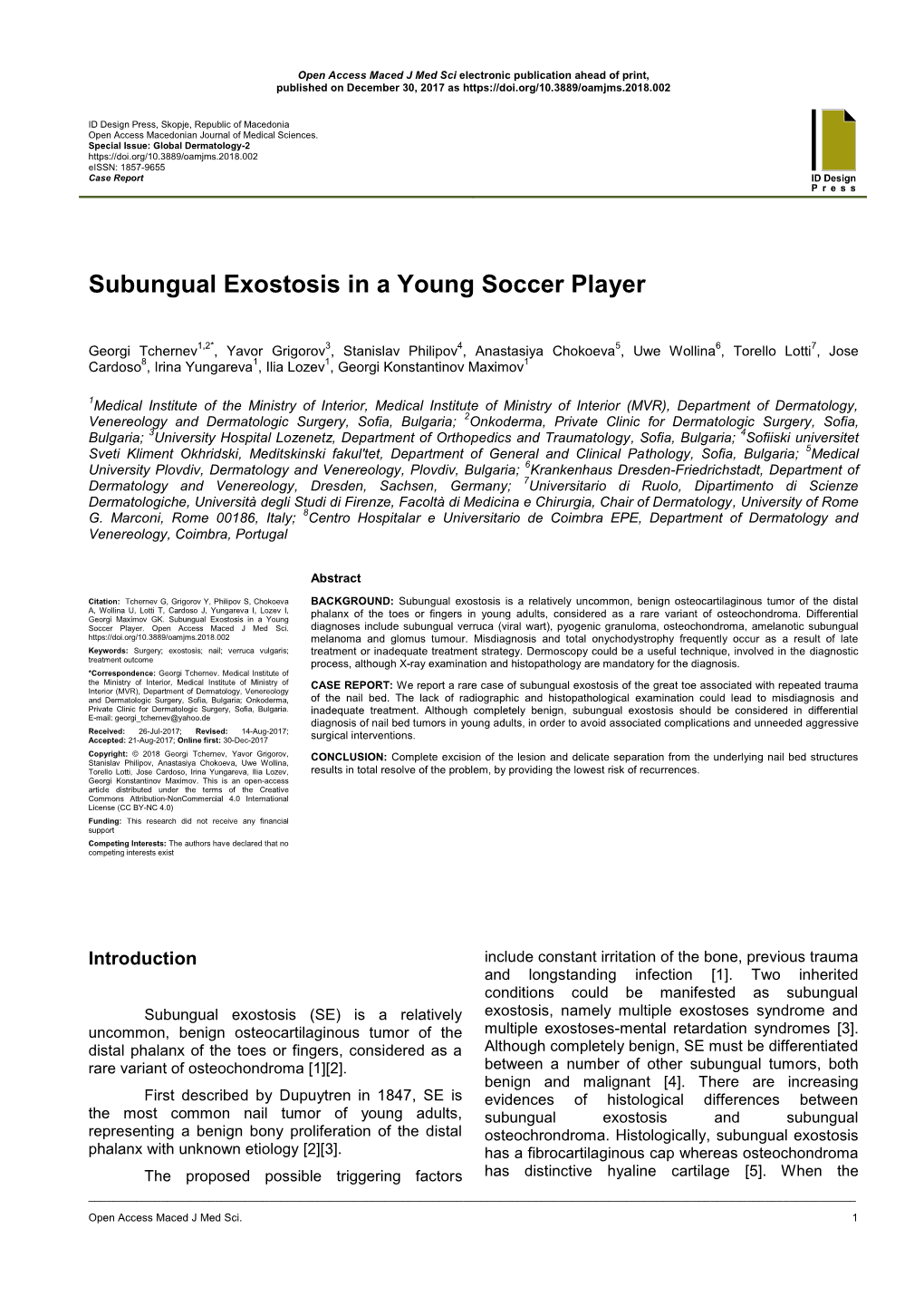 Subungual Exostosis in a Young Soccer Player