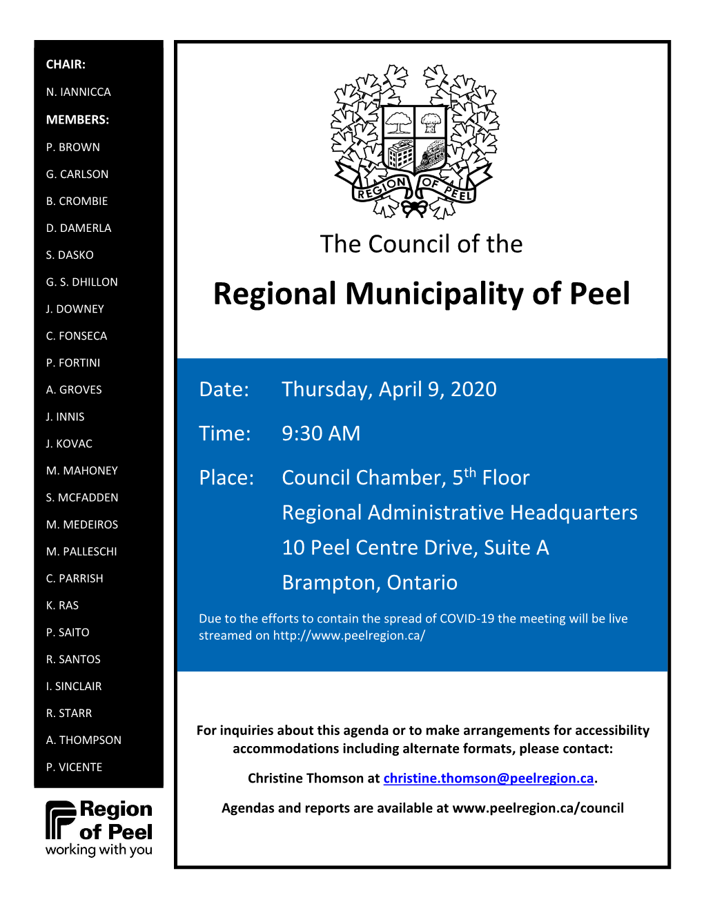 Regional Municipality of Peel C