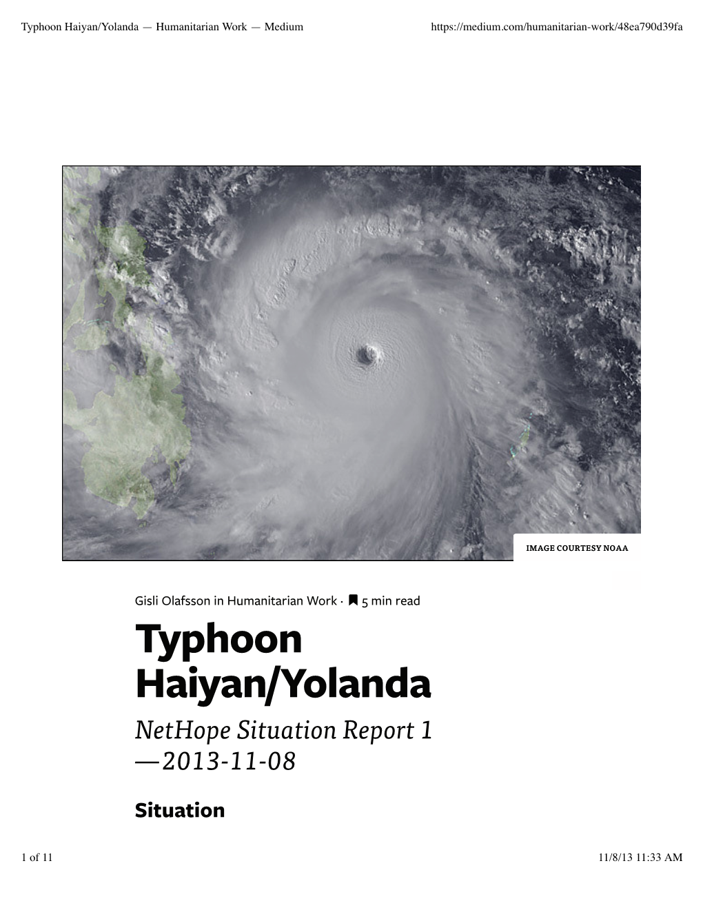 Typhoon Haiyan/Yolanda — Humanitarian Work — Medium