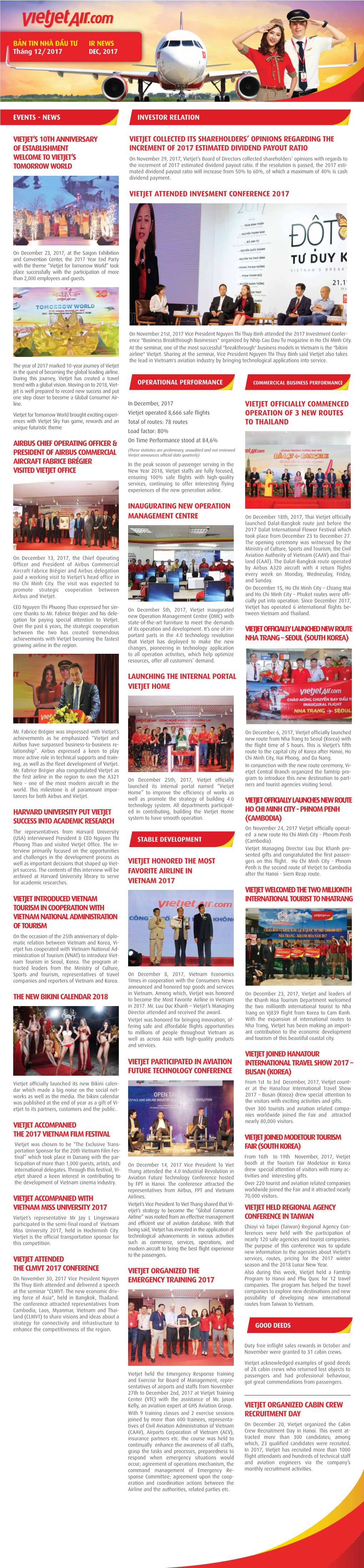 Vietjet Honored the Most Favorite Airline in Vietnam 2017