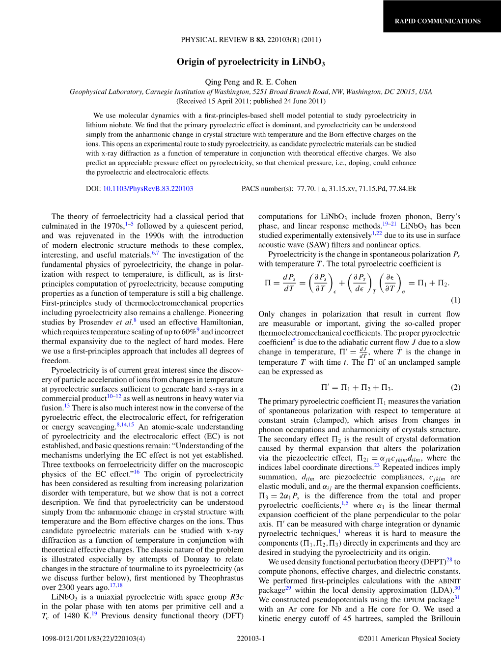 Origin of Pyroelectricity in Linbo3