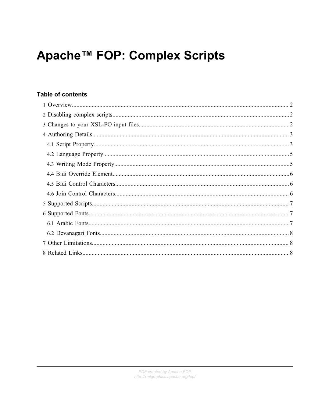 Apache™ FOP: Complex Scripts