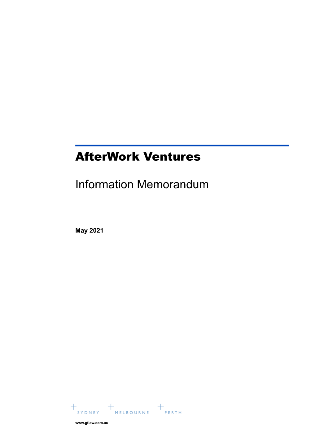 Afterwork Fund III Investment Memorandum.Docx