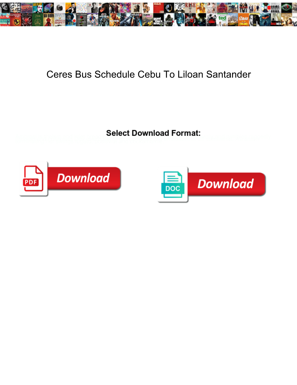 Ceres Bus Schedule Cebu to Liloan Santander