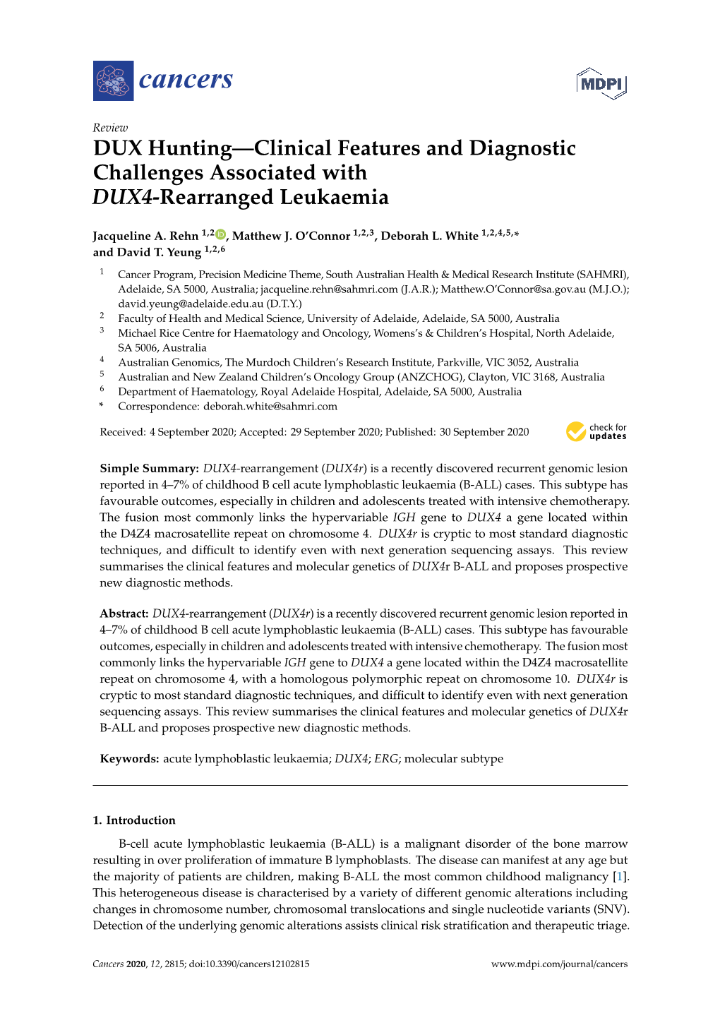 DUX Hunting—Clinical Features and Diagnostic Challenges Associated with DUX4-Rearranged Leukaemia