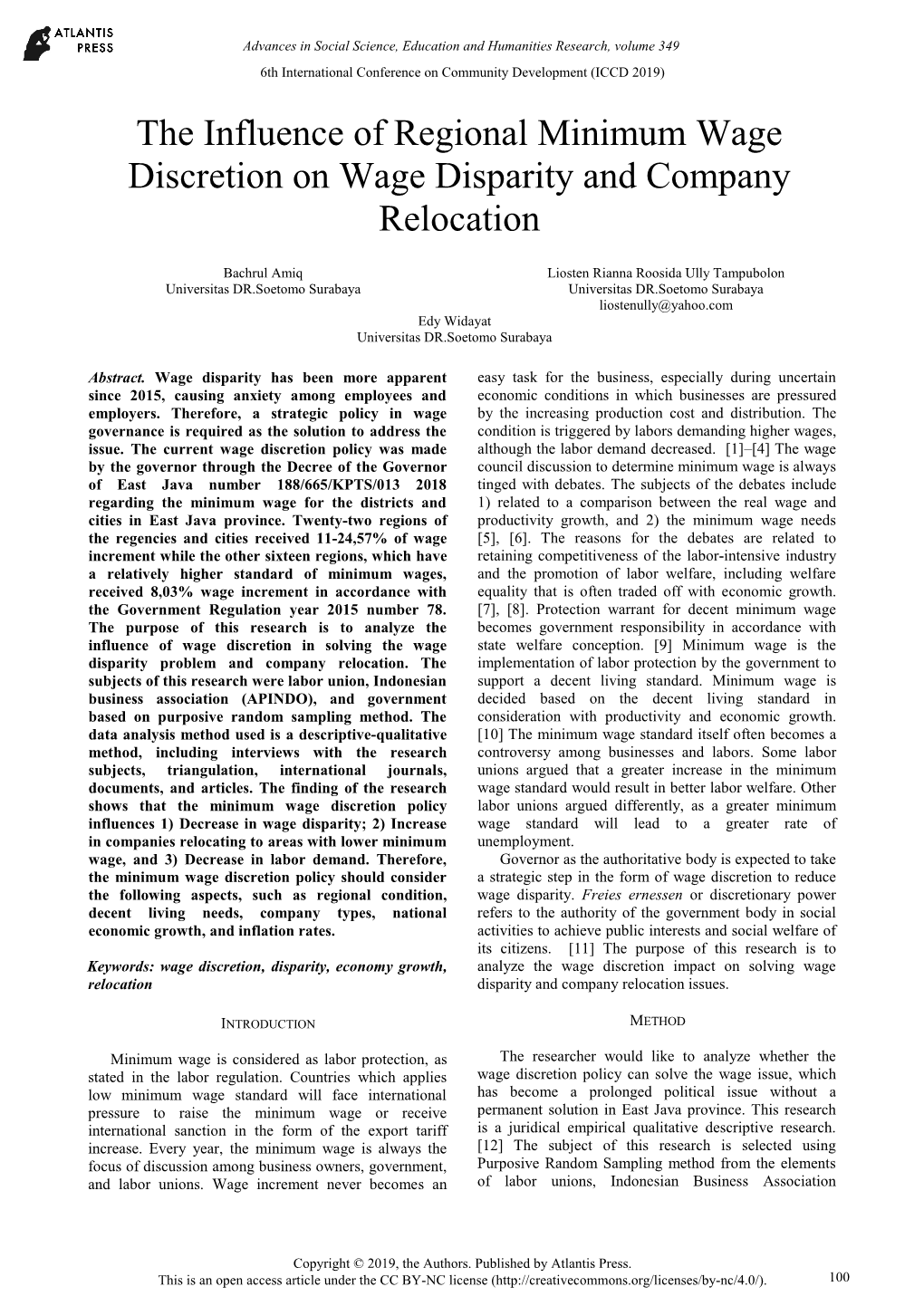 The Influence of Regional Minimum Wage Discretion on Wage Disparity and Company Relocation