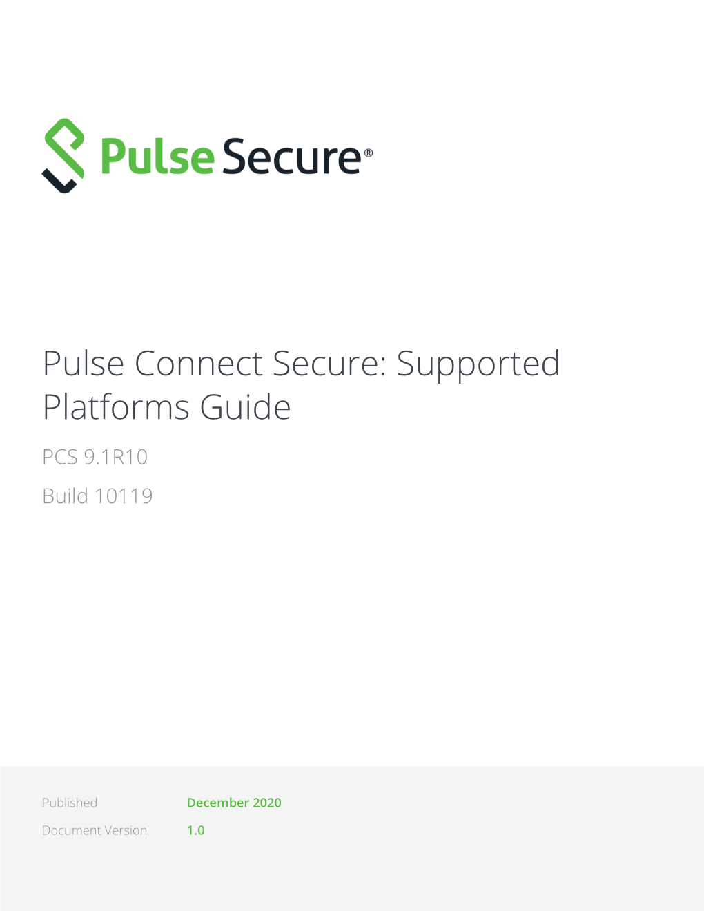 Pulse Connect Secure Supported Platforms Guide