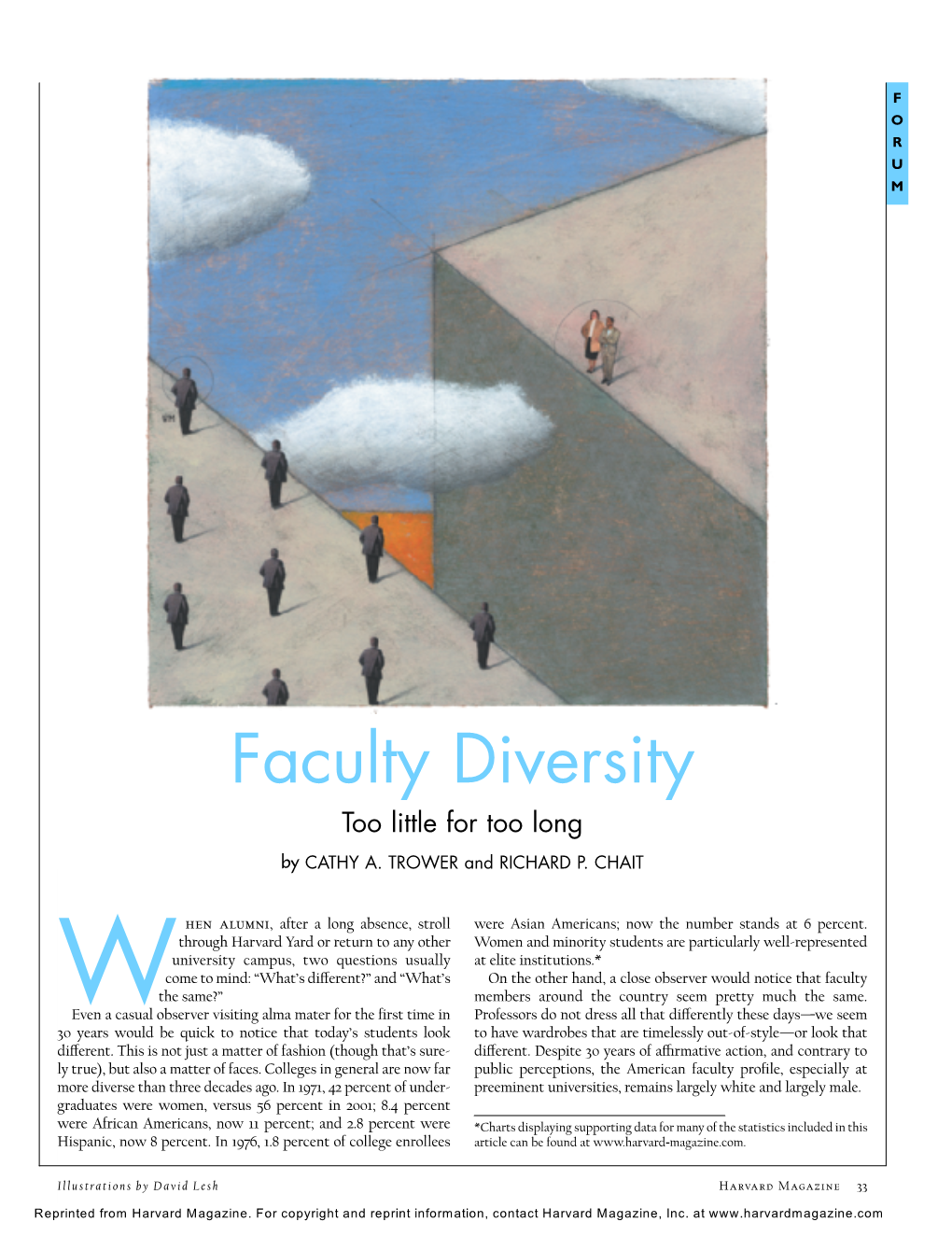 Faculty Diversity Too Little for Too Long by CATHY A