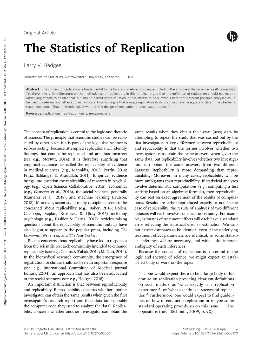 The Statistics of Replication