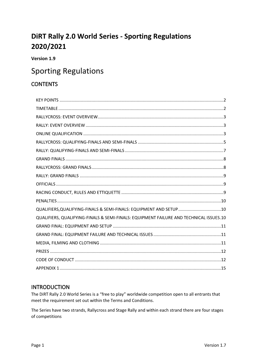 Sporting Regulations 2020/2021