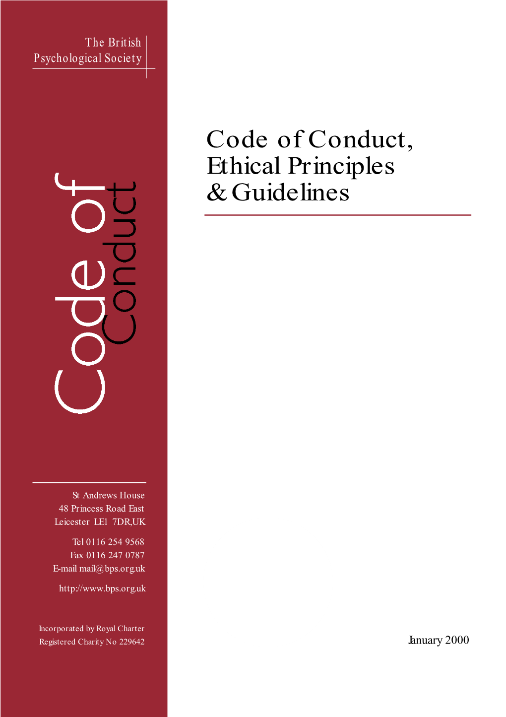 Code of Conduct, Ethical Principles & Guidelines