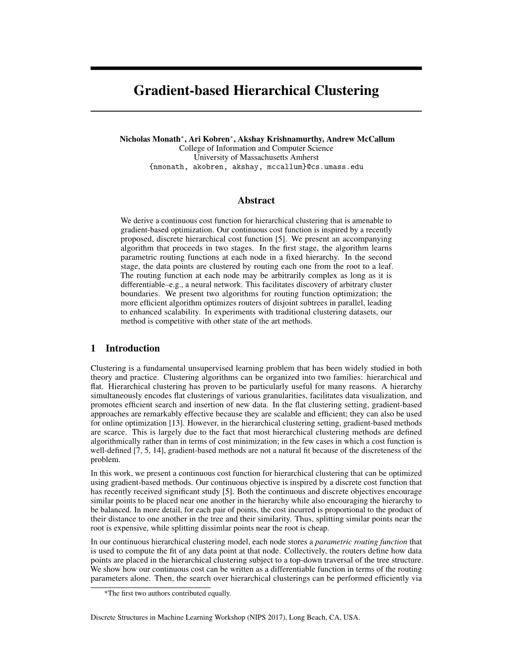 Gradient-Based Hierarchical Clustering