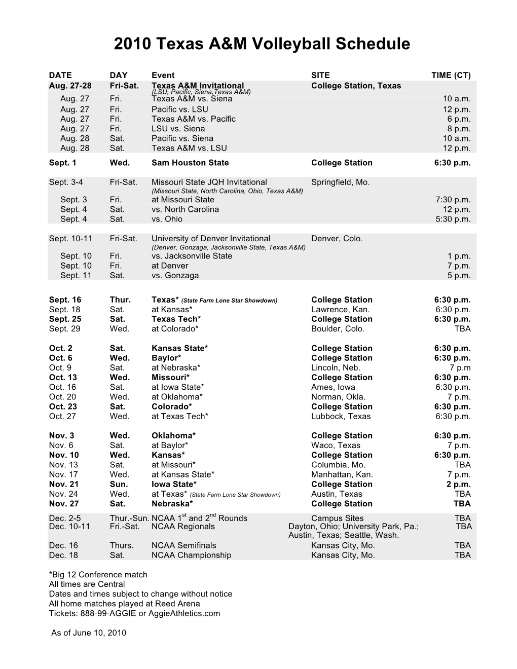 Schedule VB 2010