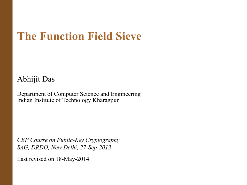 The Function Field Sieve