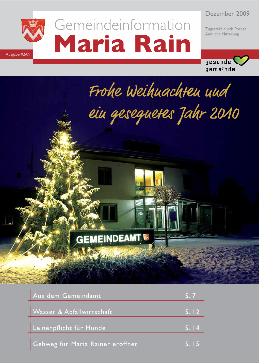Gemeindezeitung 2009 02 Weihnachten