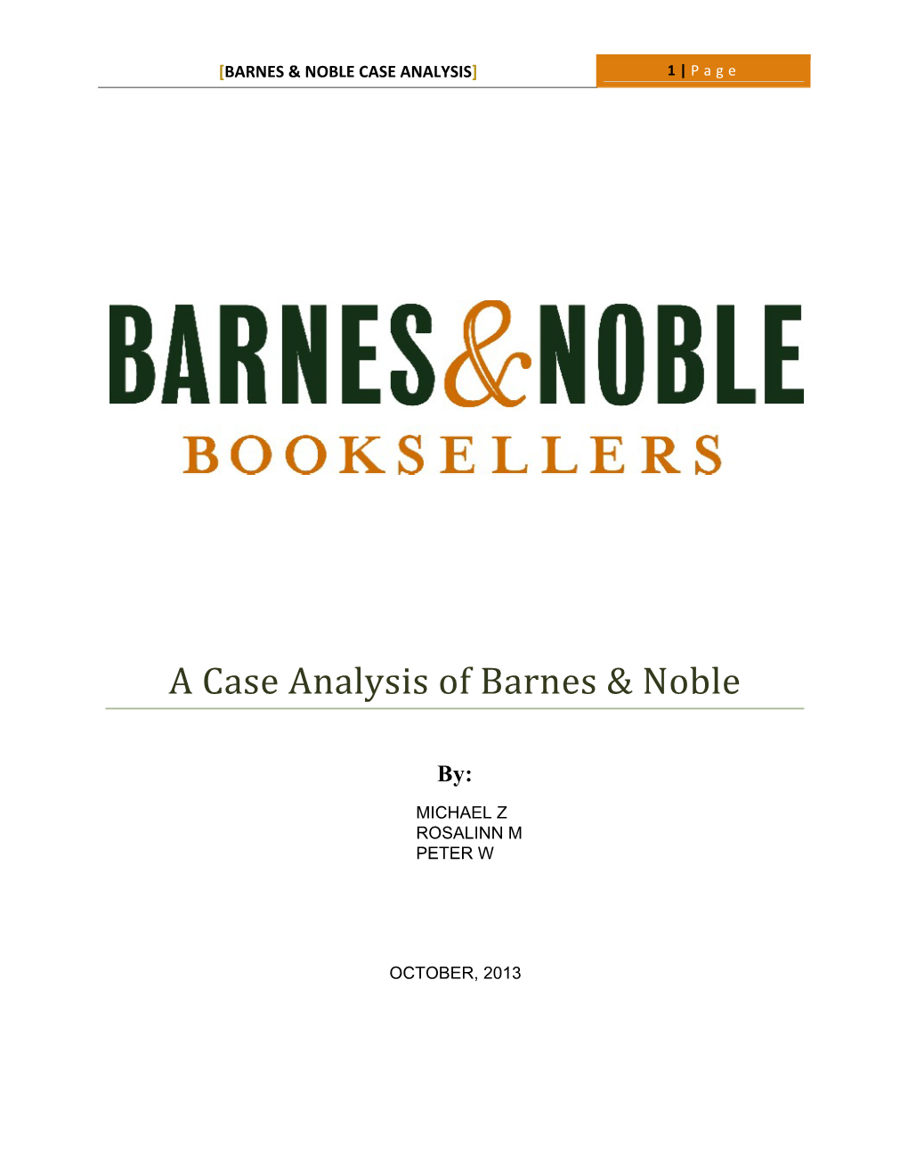 A Case Analysis of Barnes & Noble