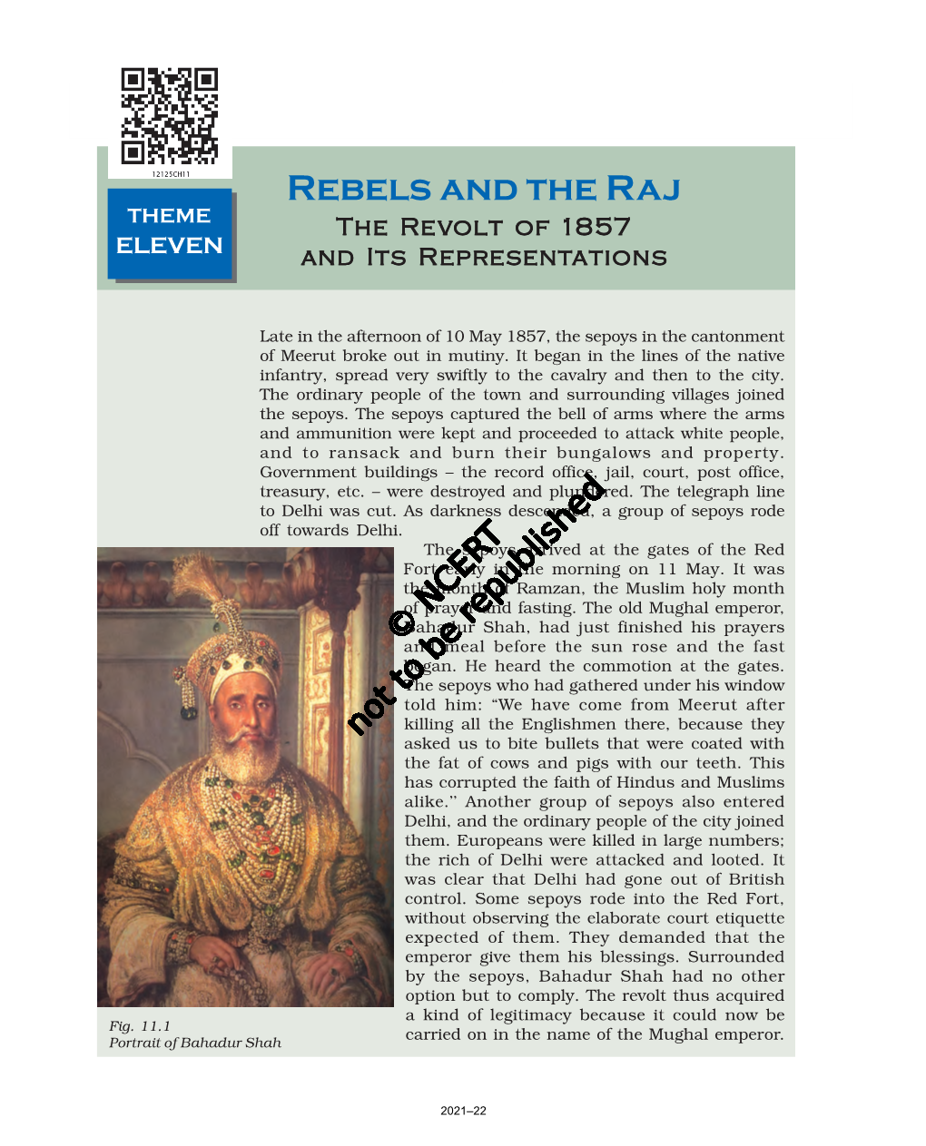 Rebels and the Raj THEME the Reeevvvolt Ofofolt 111858585777 ELEVEN and Its Repreprepresentesentesentationsationsations