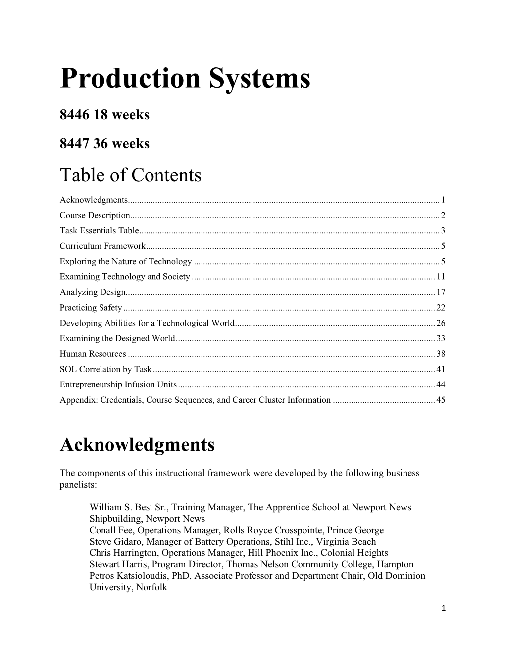 8446/8447 Production Systems