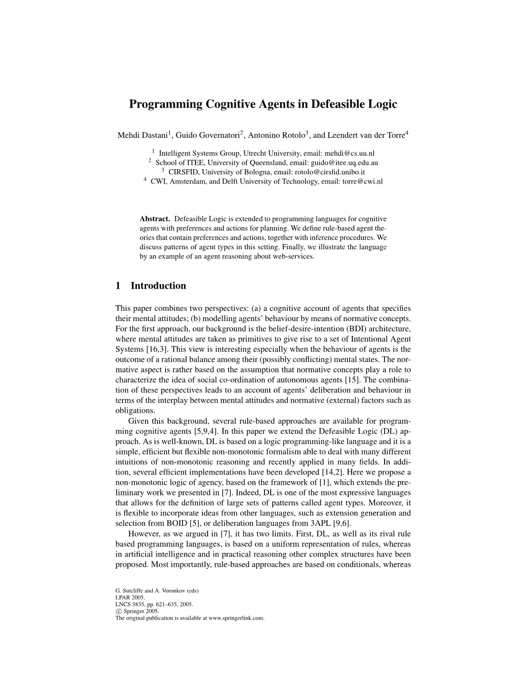 Programming Cognitive Agents in Defeasible Logic