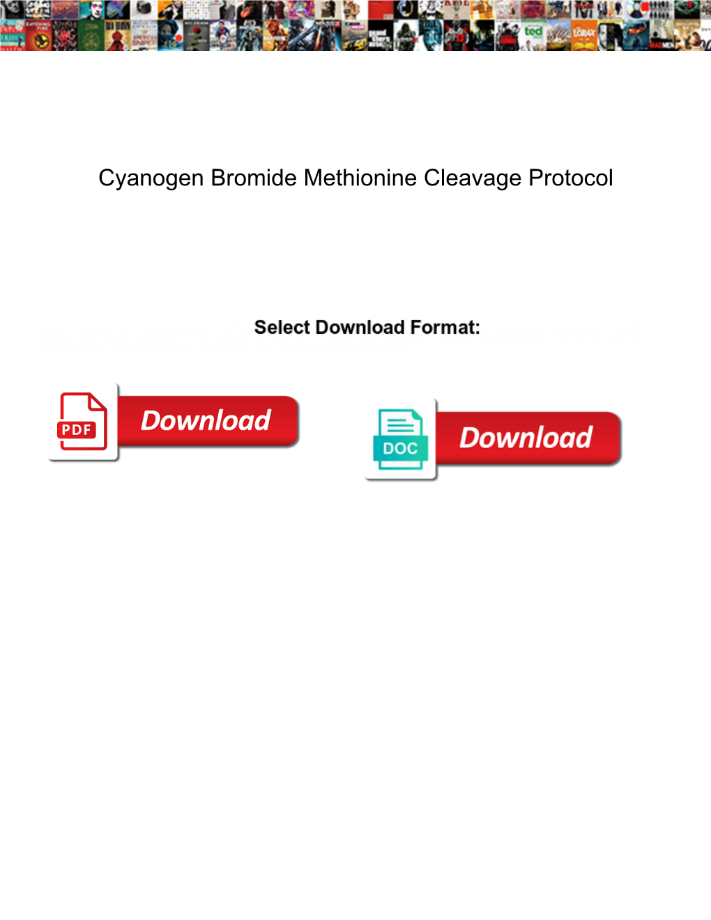 Cyanogen Bromide Methionine Cleavage Protocol
