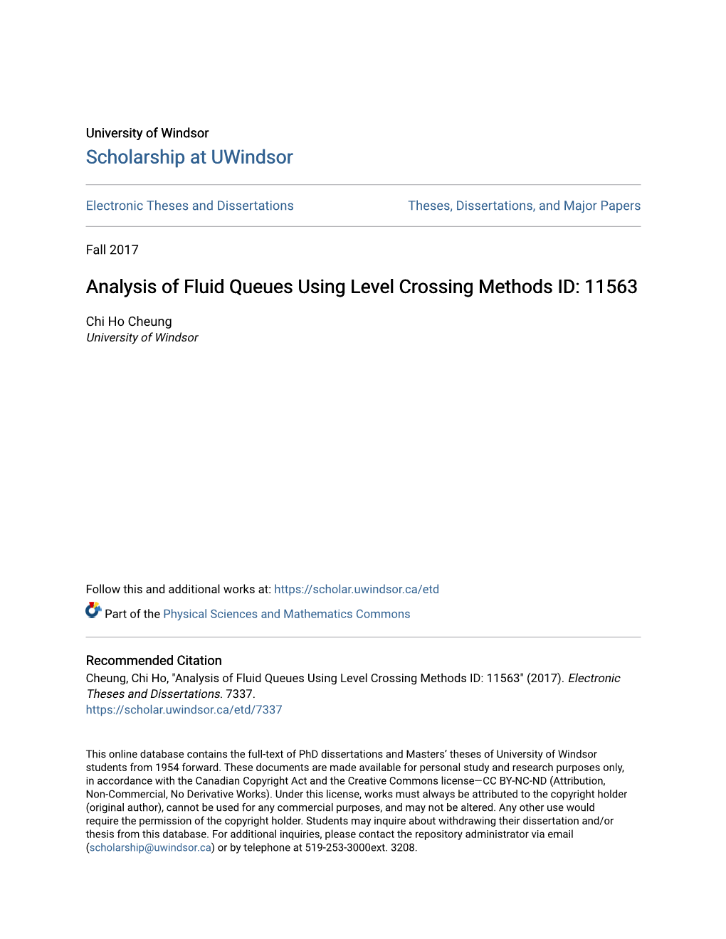 Analysis of Fluid Queues Using Level Crossing Methods ID: 11563