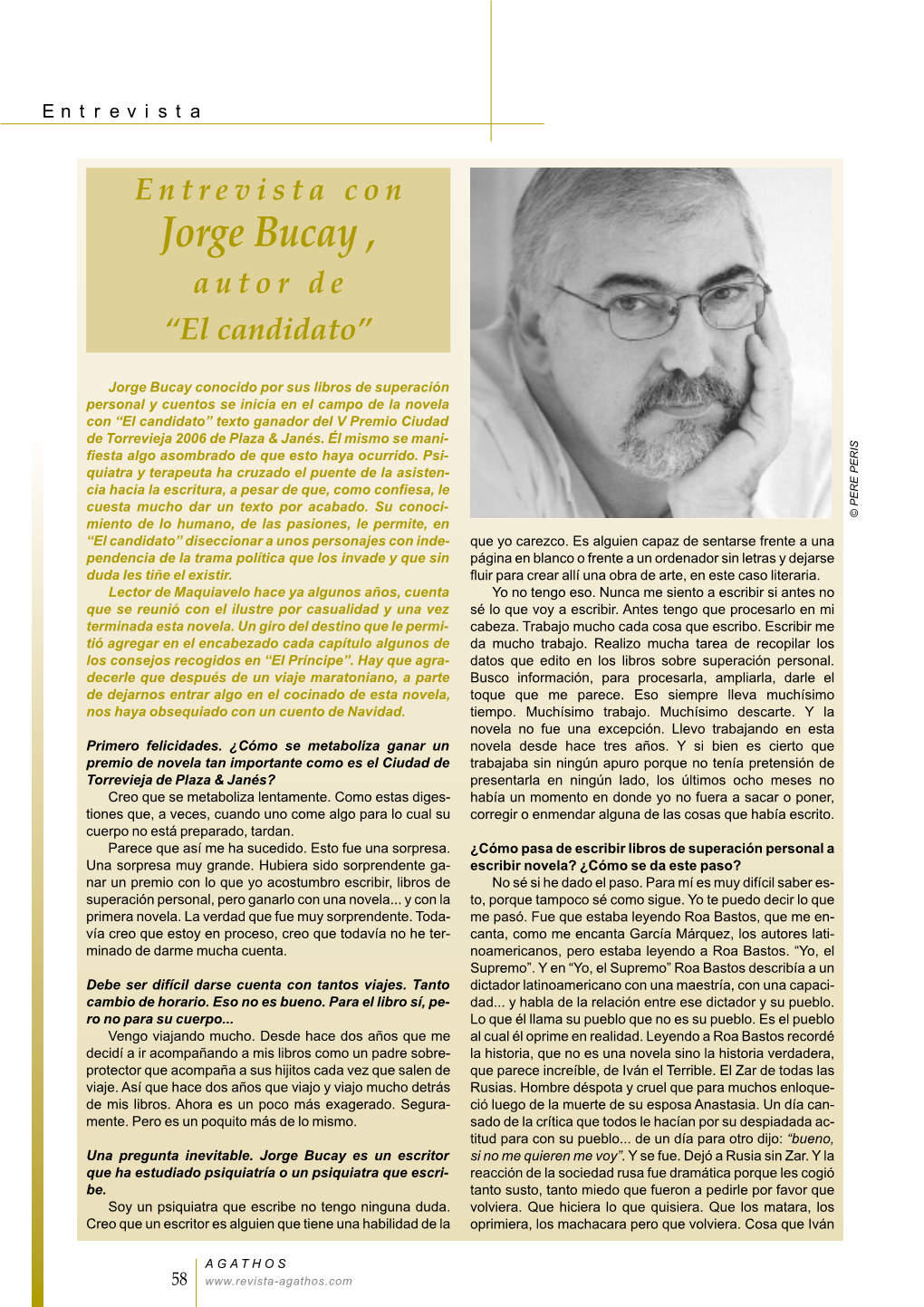 Jorge Bucay , Autor De “El Candidato”