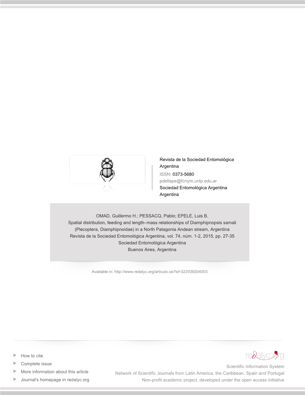 Redalyc.Spatial Distribution, Feeding and Length–Mass Relationships Of