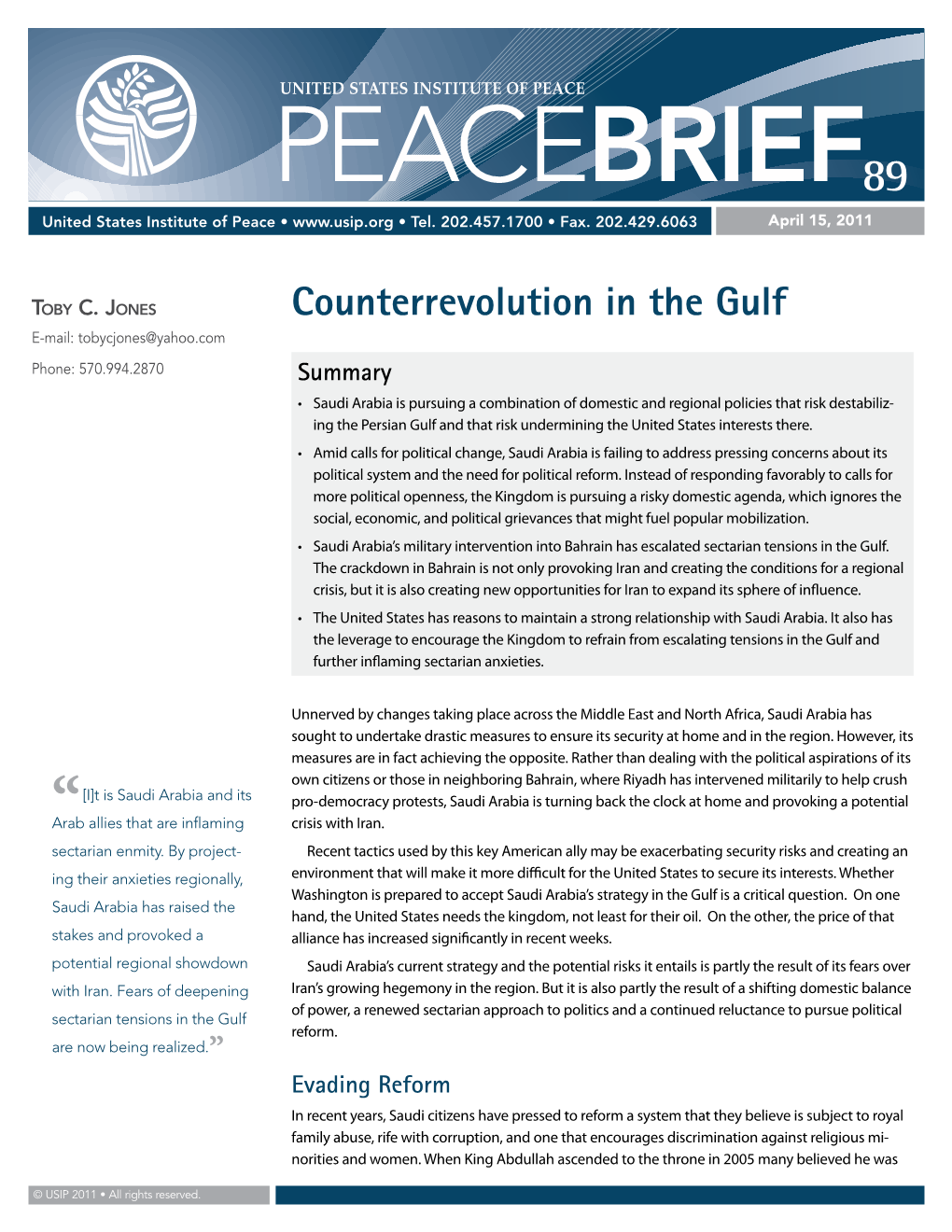 Counterrevolution in the Gulf