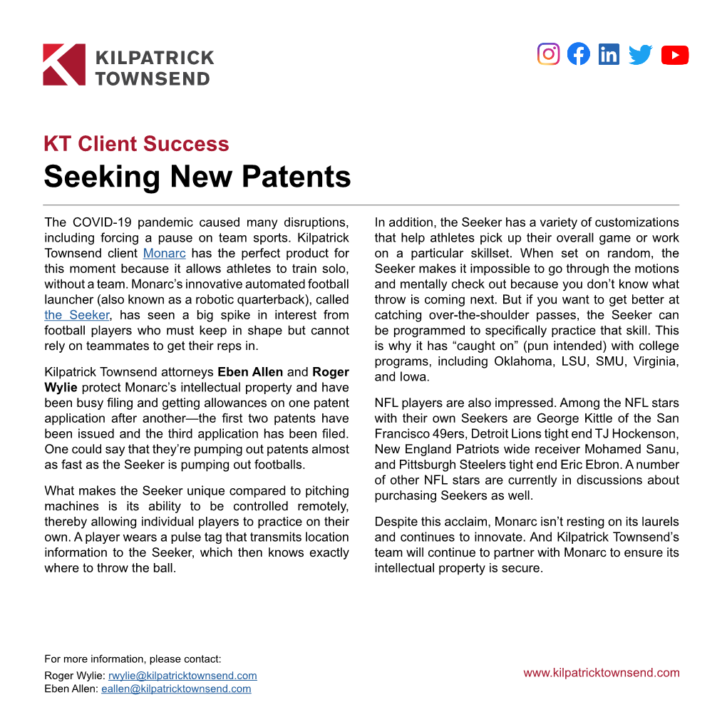 Seeking New Patents