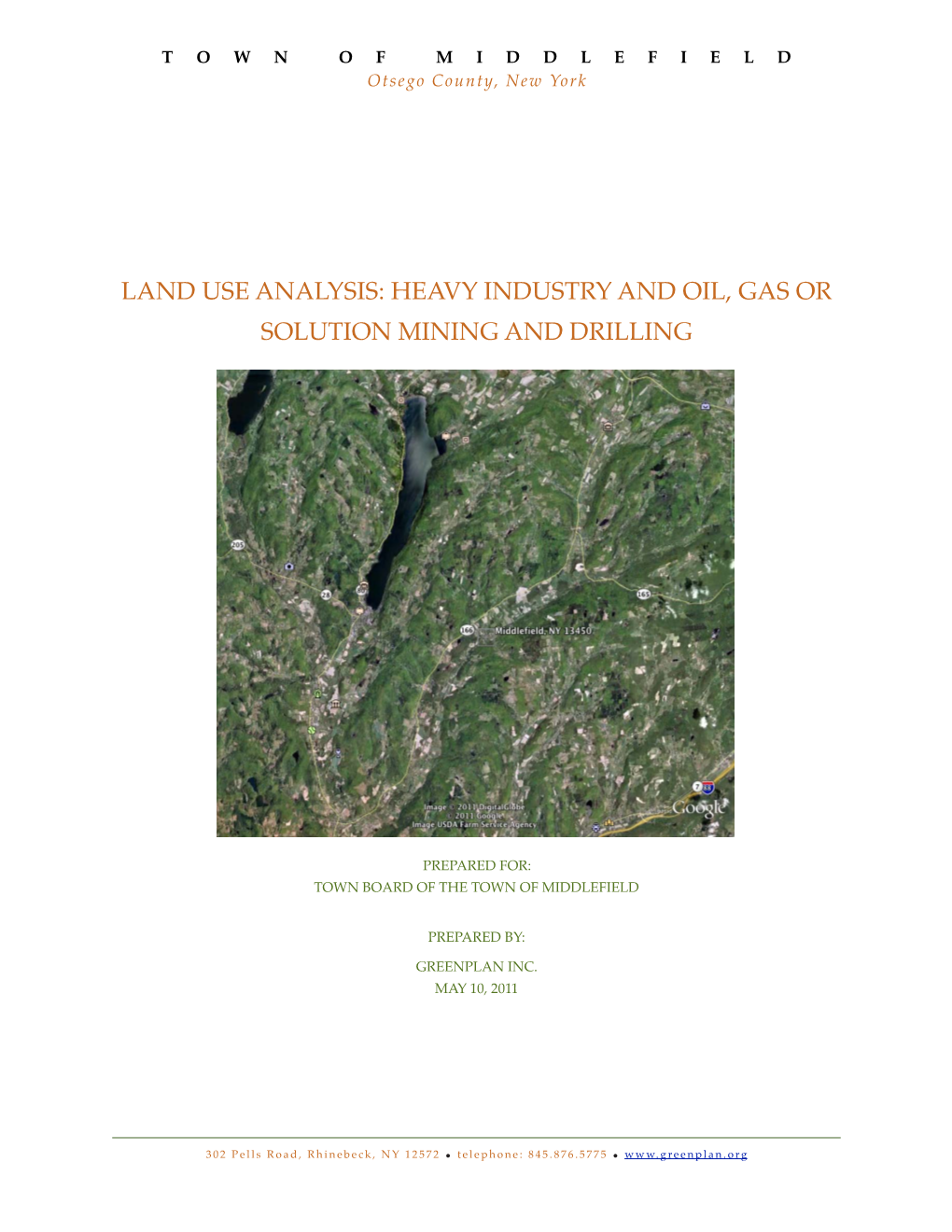 Middlefield Land Use Analysis! GREENPLAN Inc