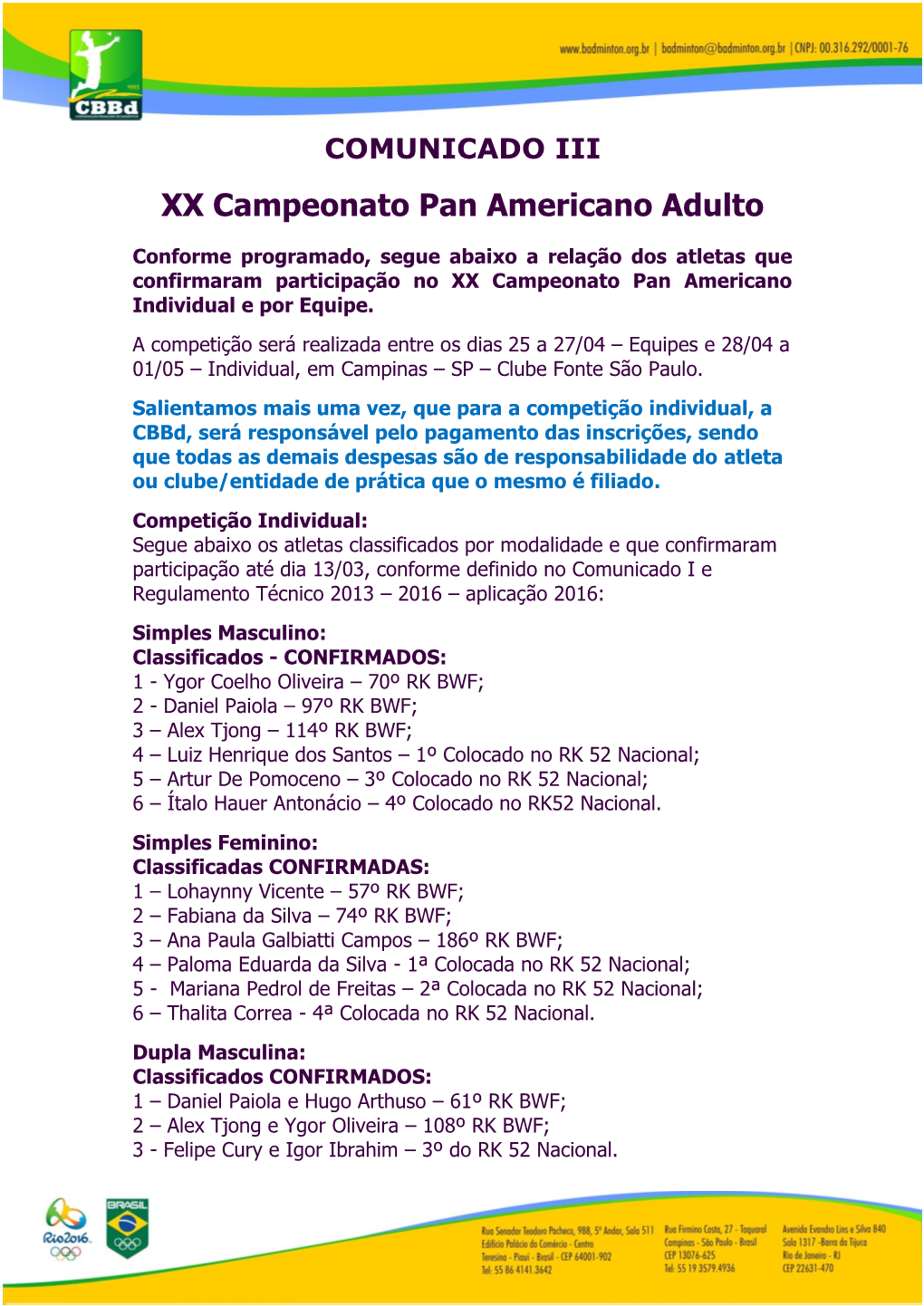 XX Campeonato Pan Americano Adulto