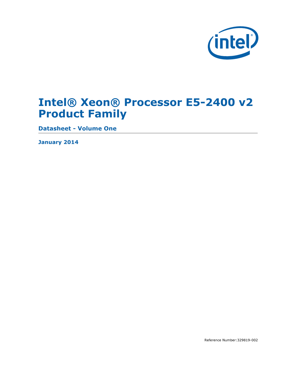 Intel® Xeon® Processor E5-2400 V2 Product Family