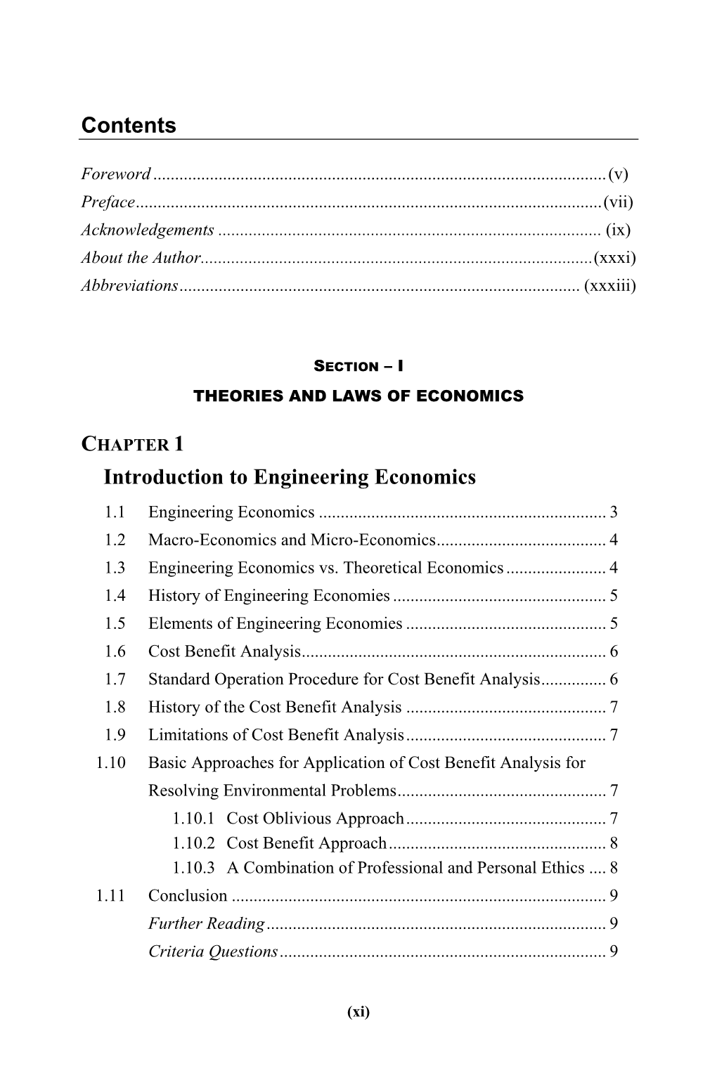 Contents Introduction to Engineering Economics