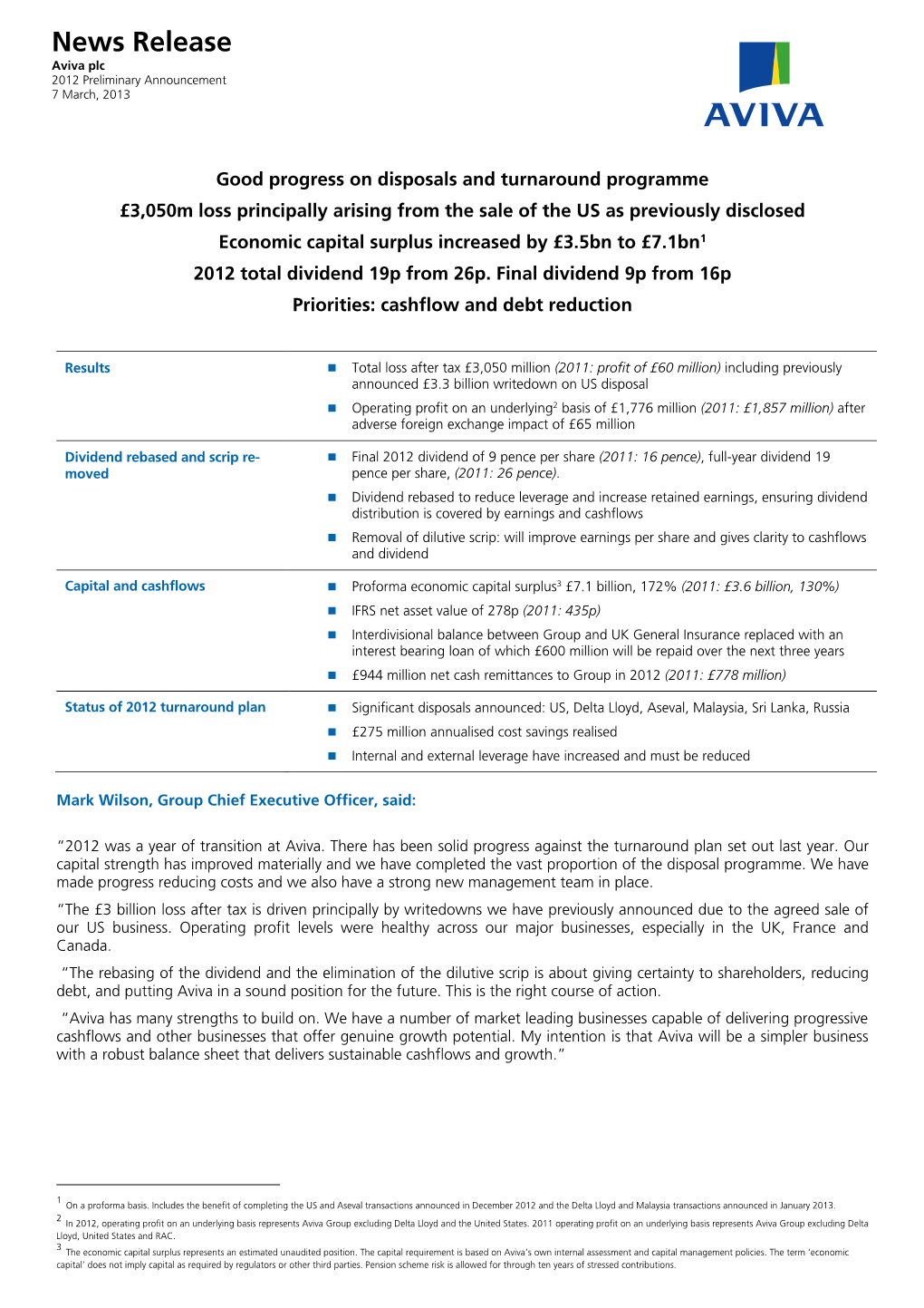 Results Announcement FY 2012