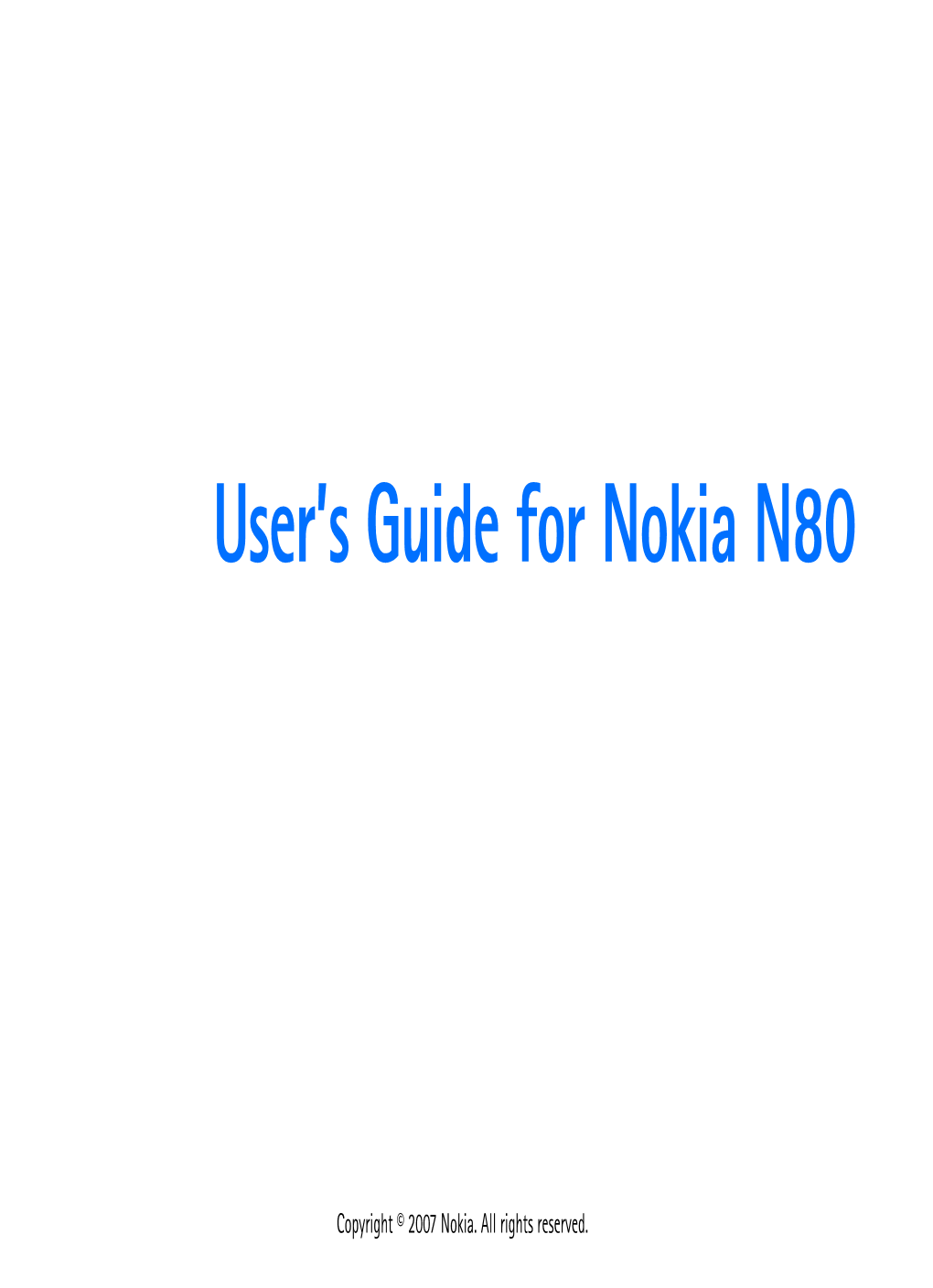 User's Guide for Nokia