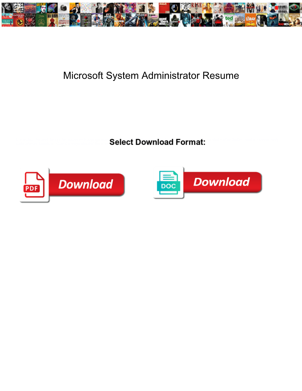 Microsoft System Administrator Resume