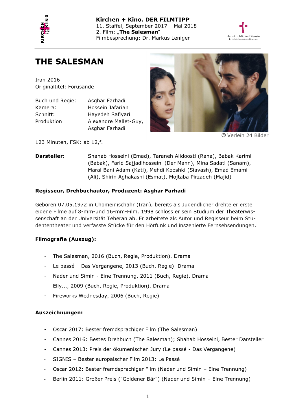 The Salesman “ Filmbesprechung: Dr