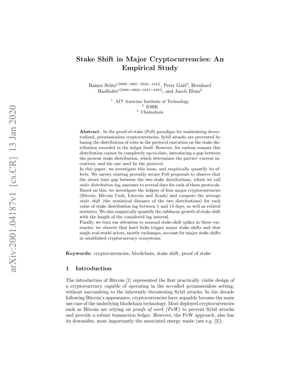 Arxiv:2001.04187V1 [Cs.CR] 13 Jan 2020