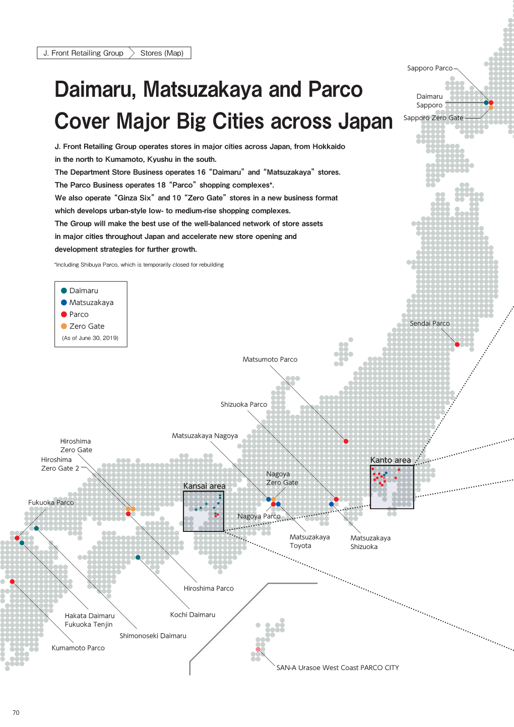 Daimaru, Matsuzakaya and Parco Cover Major Big Cities Across Japan