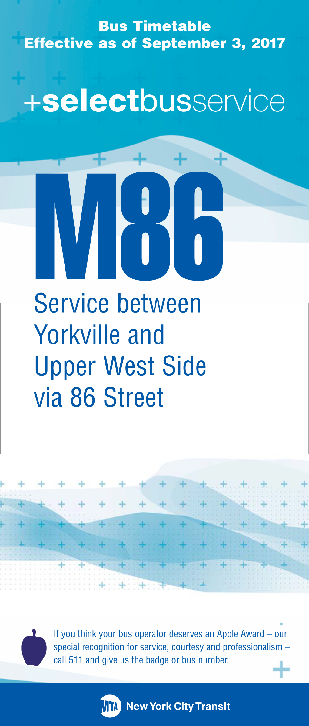 Service Between Yorkville and Upper West Side Via 86 Street