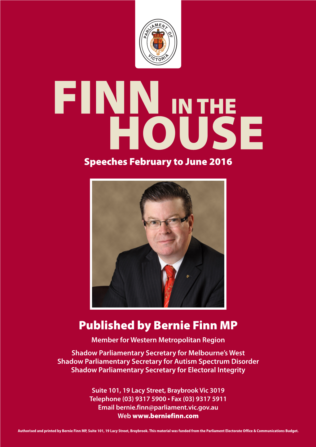 FINN in the HOUSE Speeches February to June 2016